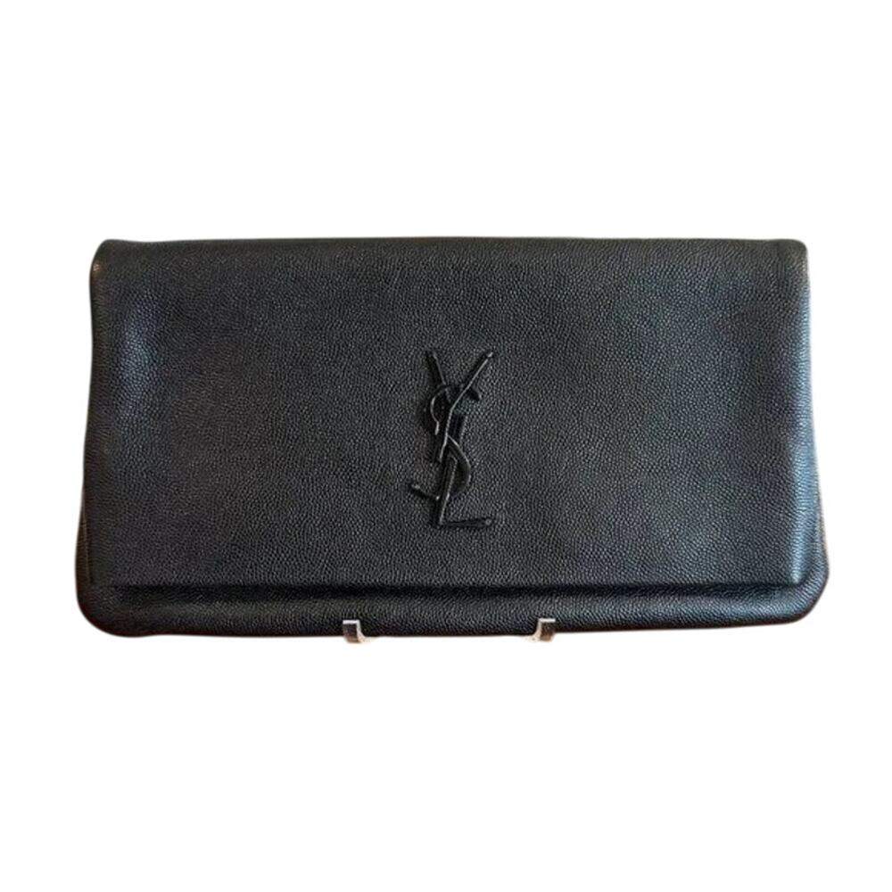 Yves Saint Laurent West Hollywood Flap Clutch Black Leather - Picture 8 of 9